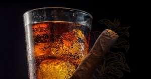 Avanti cigar and a glass of soda