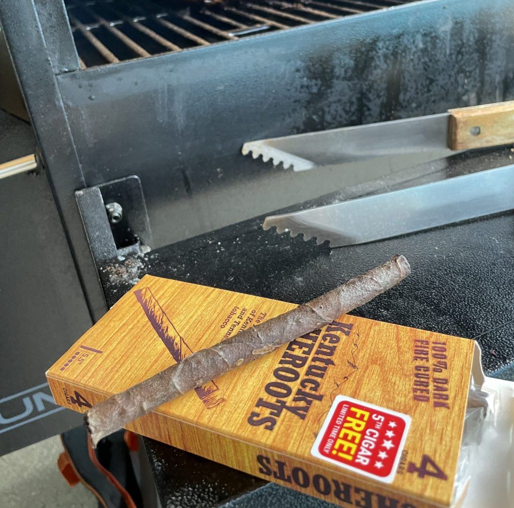 A pack of Kentucky Cheroots by the smoker